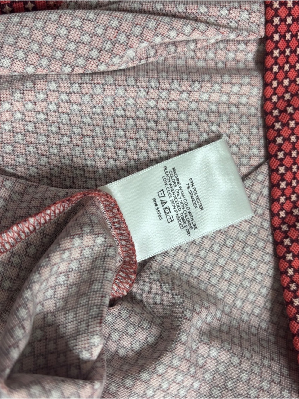 Express Red Micro-Print Polo - Picture 3 of 4